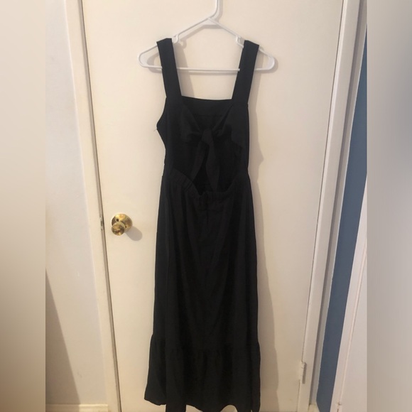 NWT Black Maxi Boho Dress with back tie and thick straps size small - Picture 2 of 10